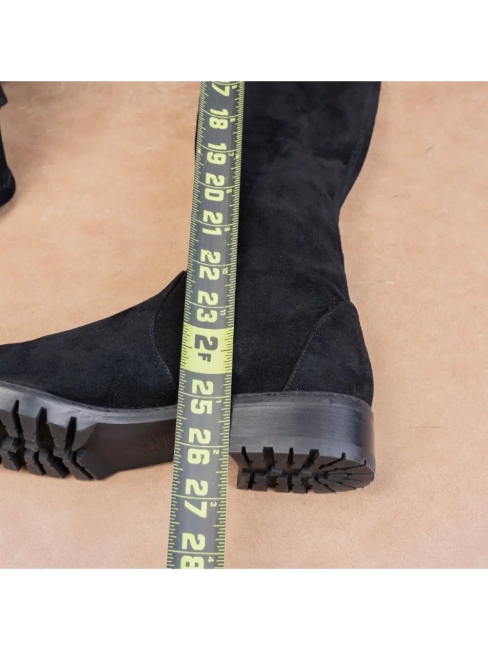 Stuart Weitzman Women Flexible City Back Lace Black Suede OTK Fashion Boots sz 8